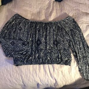 long sleeve off-the-shoulder blouse